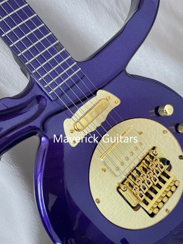 Light Purple Prince Electric Guitar Solid Body No Inaly Fretboard Gold Hardware - Picture 7 of 16