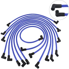 9PCS 10.5mm Spark Plug Wires BLUE For Chevy 350 400 327 307 383 SBC 454 366 396 