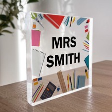 Teacher Gift Personalised Desk Name Plate Custom Teacher Gift End of Term School