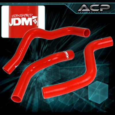 JDM Upgrade Silicone Radiator Hoses Kit Red For 04 05 06 07 08 09 10 11