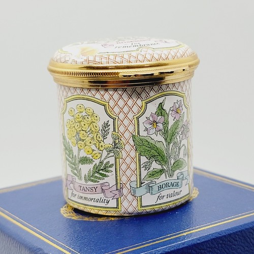 Halcyon Days Enamel For You Rosemary Shakespeare Herb Trinket Box Has Damage - Picture 11 of 17