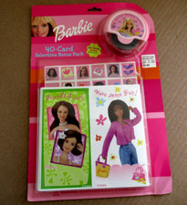 Vintage Barbie Valentines 40 Cards Bonus Pack - stickers  rolling stamper 2000
