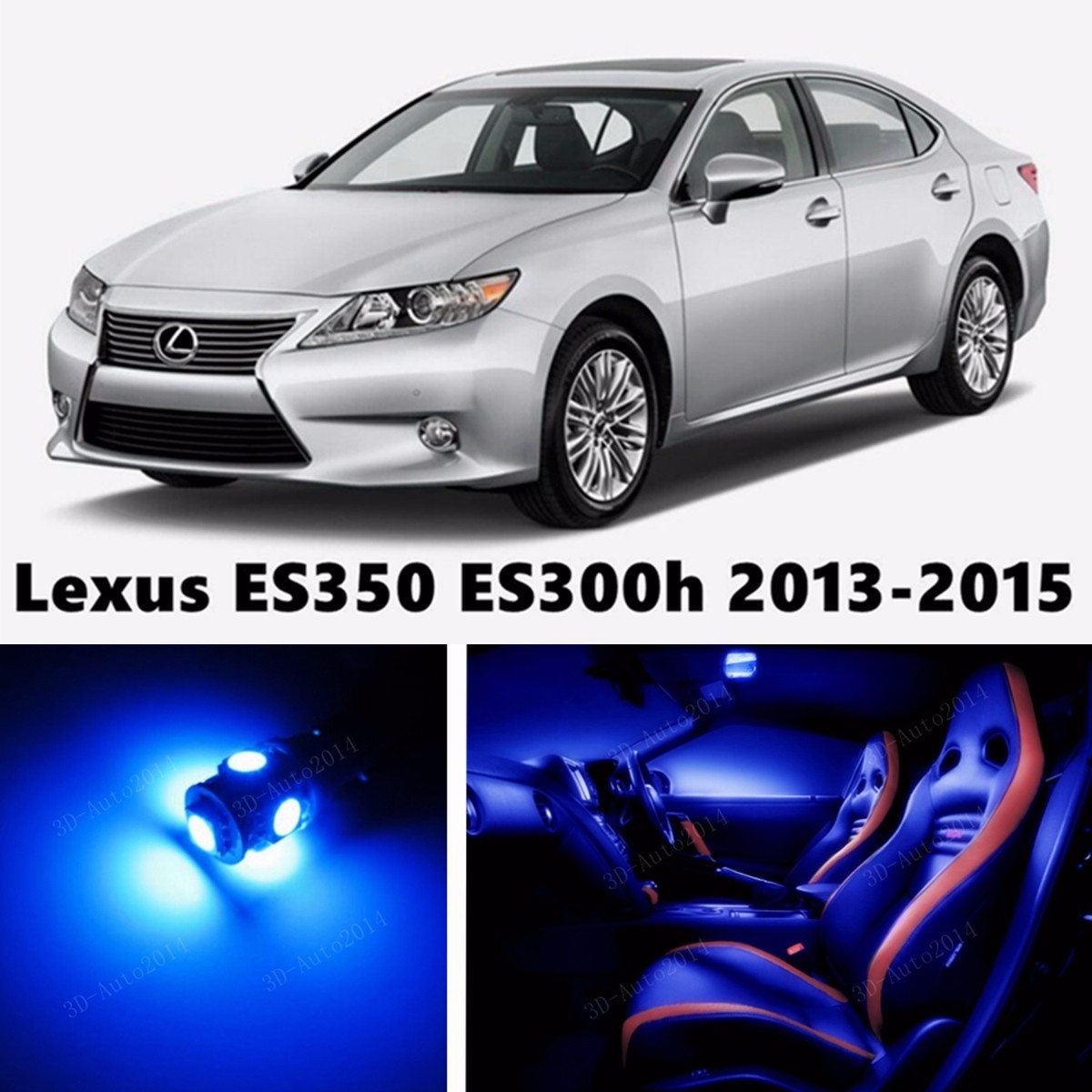 16pcs LED Blue Light Interior Package Kit for Lexus ES350 ES300h