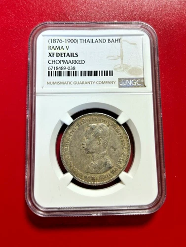 1876-1900 THAILAND BAHT RAMA V NGC XF DETAILS