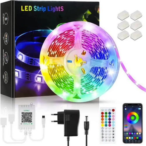 Bande LED 15m Bluetooth avec Contrôle Application Smartphone RGB
