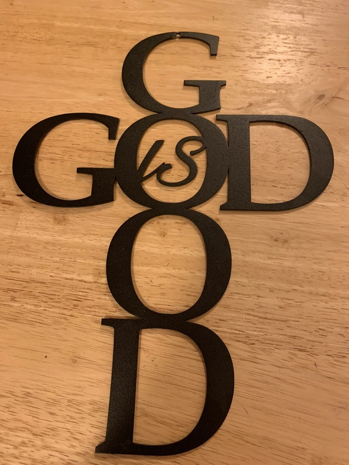 God is Good Metal Signs Decor Black Metal Cross God is Good Sign - Image 2 of 4