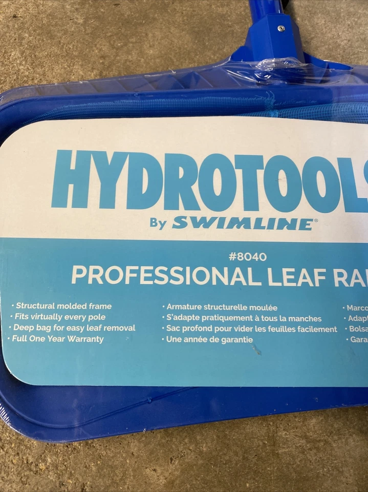 Rastrillo de piscina Swimline 8040 profesional de alta resistencia bolsa profunda, azul Foto 2 de 4