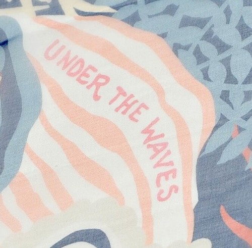 Hermes Mousseline Silk Shawl Scarf Under The Waves Chiffon Auth New tag 140 cm - Picture 8 of 12