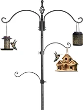 Bird Feeder Pole Wild Bird Feeder Hanging Kit Planter, 83 Inch Bird Feeding Stat