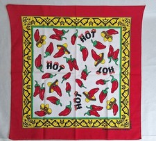 VTG Hav-A-Hank Bandana Handkerchie Red Hot Chili Pepper Made In USA Party Pepper