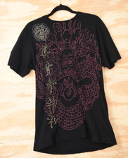 Vegas Royalty Chinese Dragon AOP Crystal Eyes T-Shirt Mens Medium - USA Made