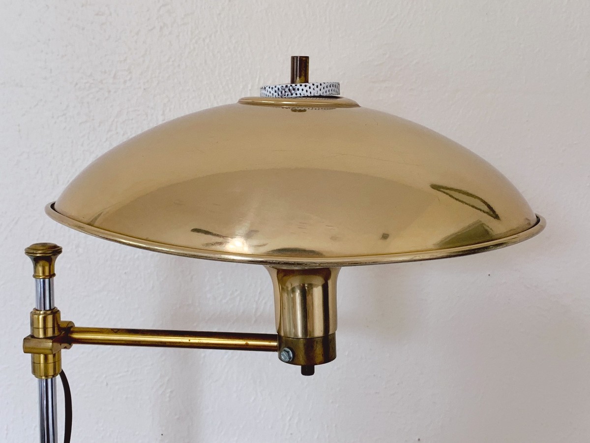 Italian Mid-Century Modern Brass Table Lamp with Swivel Arm | eBay