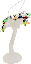 Tropical Palm Beach Tree Wrapped in Lights Christmas Nautical Coastal Ornament