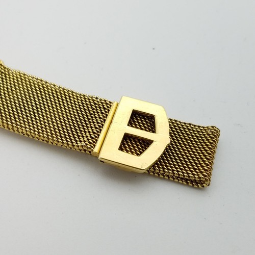 Reloj de pulsera suizo vintage con correa de malla de oro de 14K para dama - Imagen 4 de 10