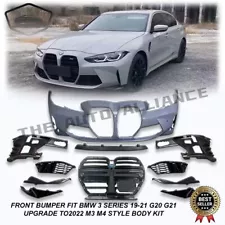 For 2019-2021 BMW 3 series G20 G21 Upgrade To 2022 M3 M4 Style Front Bumper Kit
