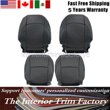Fits 2007-2012 LEXUS ES350 Driver Passenger Perforated Leather Seat Cover Black
