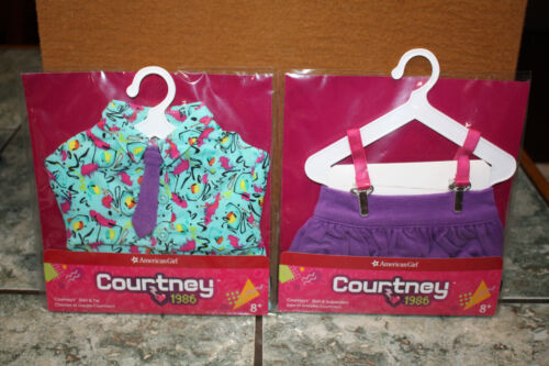 AMERICAN GIRL DOLL COURTNEY SKIRT SUSPENDERS SHIRT & TIE SET HTF