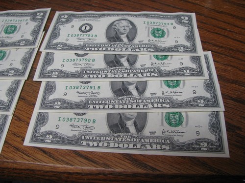 19 banconote consecutive 2003 da 2 dollari della Federal Reserve #F - Foto 4 di 6