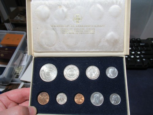 Rare Swiss Silver Coins Set, 1965-B, Union Bank of Switzerland, 9 Coins - Picture 3 of 15