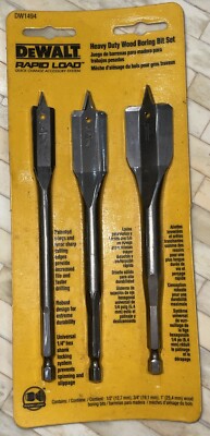 Dewalt 3-Piece Heavy Duty Wood Boring Bit Set DW1494 Rapid Load Quick Change New