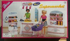 GLORIA DOLLHOUSE Barbie Size FURNITURES SUPERMARKET W/FOOD ACCESSORIES PLAYSET