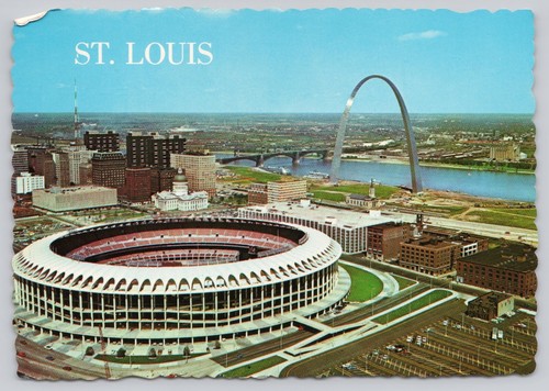 Missouri St Louis Downtown Busch Stadium Gateway Arch UNP 6x4 Postkarte g2