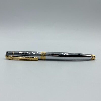 Vintage Sheaffer White Dot Silver Gold Tone Fountain Pen Fine  F  Nib