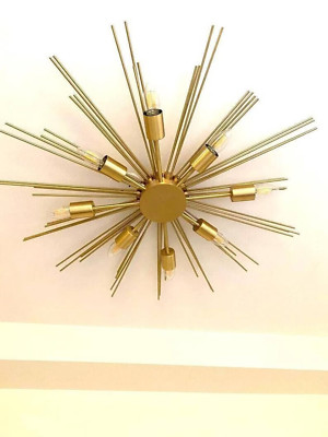 8 Light Elegant Ceiling Flush mount Sputnik Chandelier Mid Century Stilnova Mode