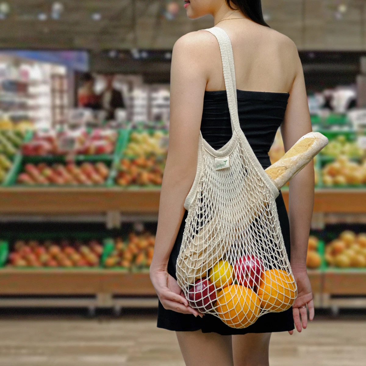 Cotton Organic Diamond Mesh Bag, For Fruit Packaging