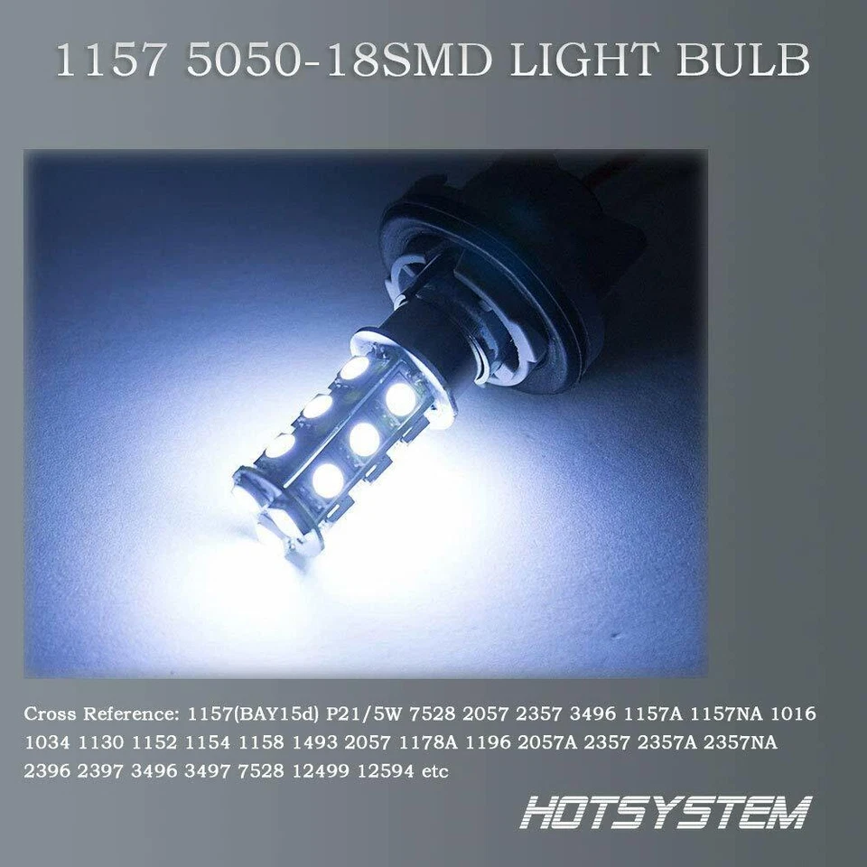 10 X HOTSYSTEM 1157 LED SMD LED Bulbs Cool White Off Set CR006 AA 19 - Image 4 of 4