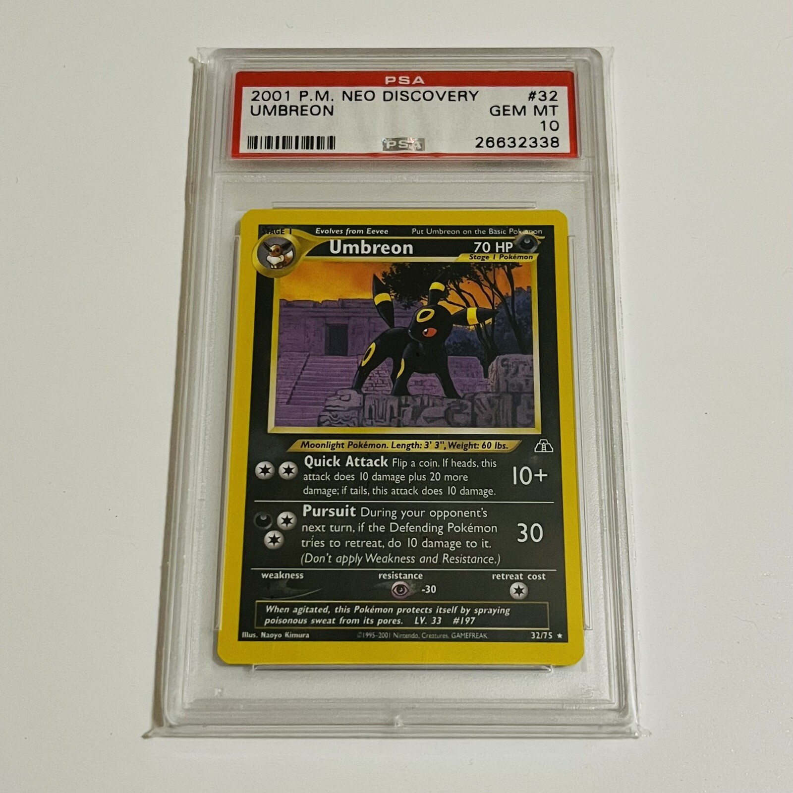 Pokemon Neo Discovery Umbreon NonHolo 32/75 PSA 10 Gem Mint eBay