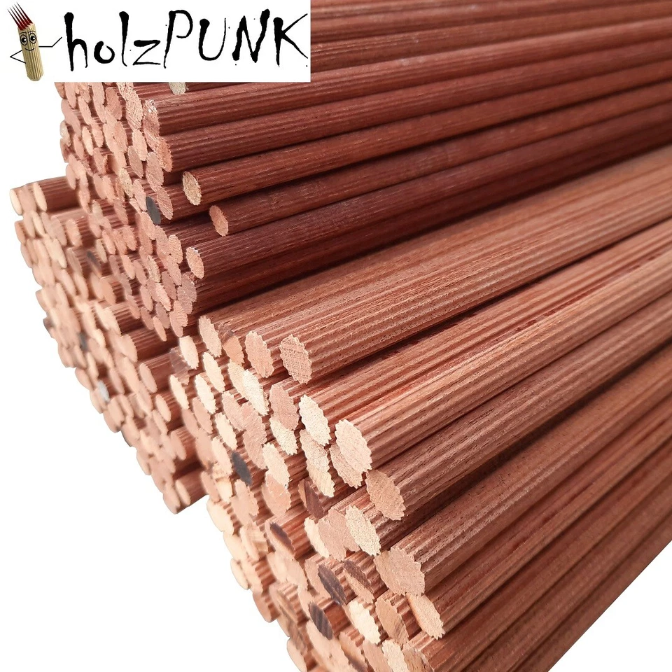 10 x Riffelstab/Dübelstab/Dübelstange Buche/Eiche/Mahagoni Ø 6/8/10/12/14/16 mm - Bild 3 von 3