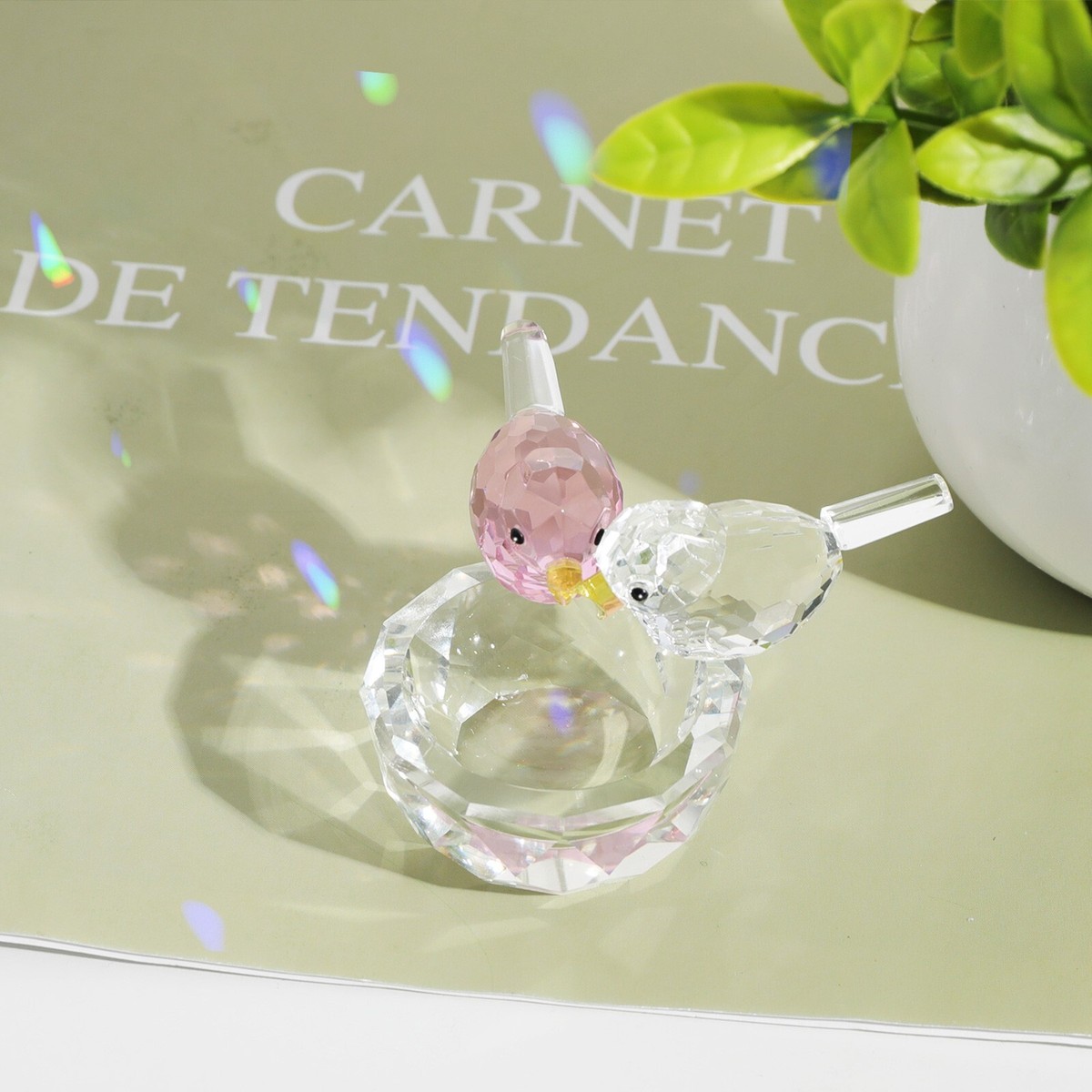 Crystal Bird Figurine Crystal Ornament Table Home Decor Glass