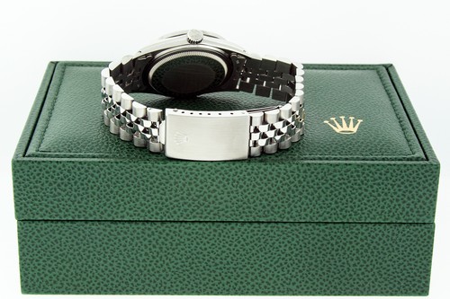 Rolex Mens Datejust Watch Stainless Steel - Silver Diamond Dial - Diamond Bezel - Picture 8 of 11