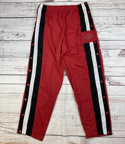Vtg Georgia Bulldogs Embroided Snap Tearaway Track Sweatpants Red Mens 2XL - Picture 2 of 4