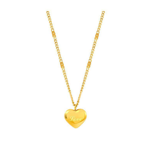 Alternate view of Fashion Woman 18k Gold Plated Heart Charm Love Chain Necklace