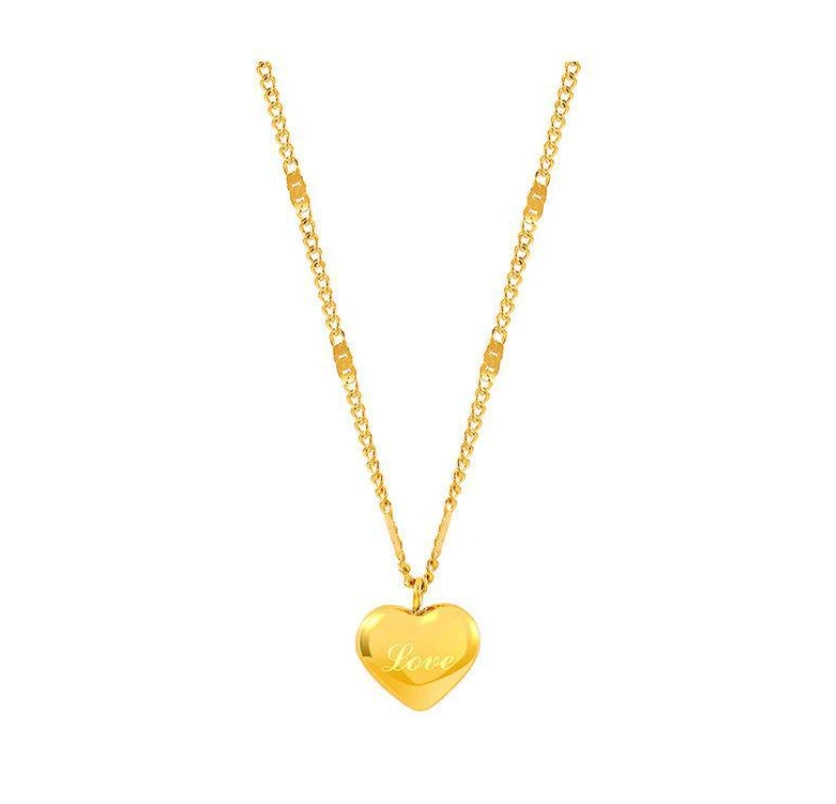 18K Gold Stainless Steel Love Floating Heart Pendant Chain Necklace Gift AG - Image 3 of 4