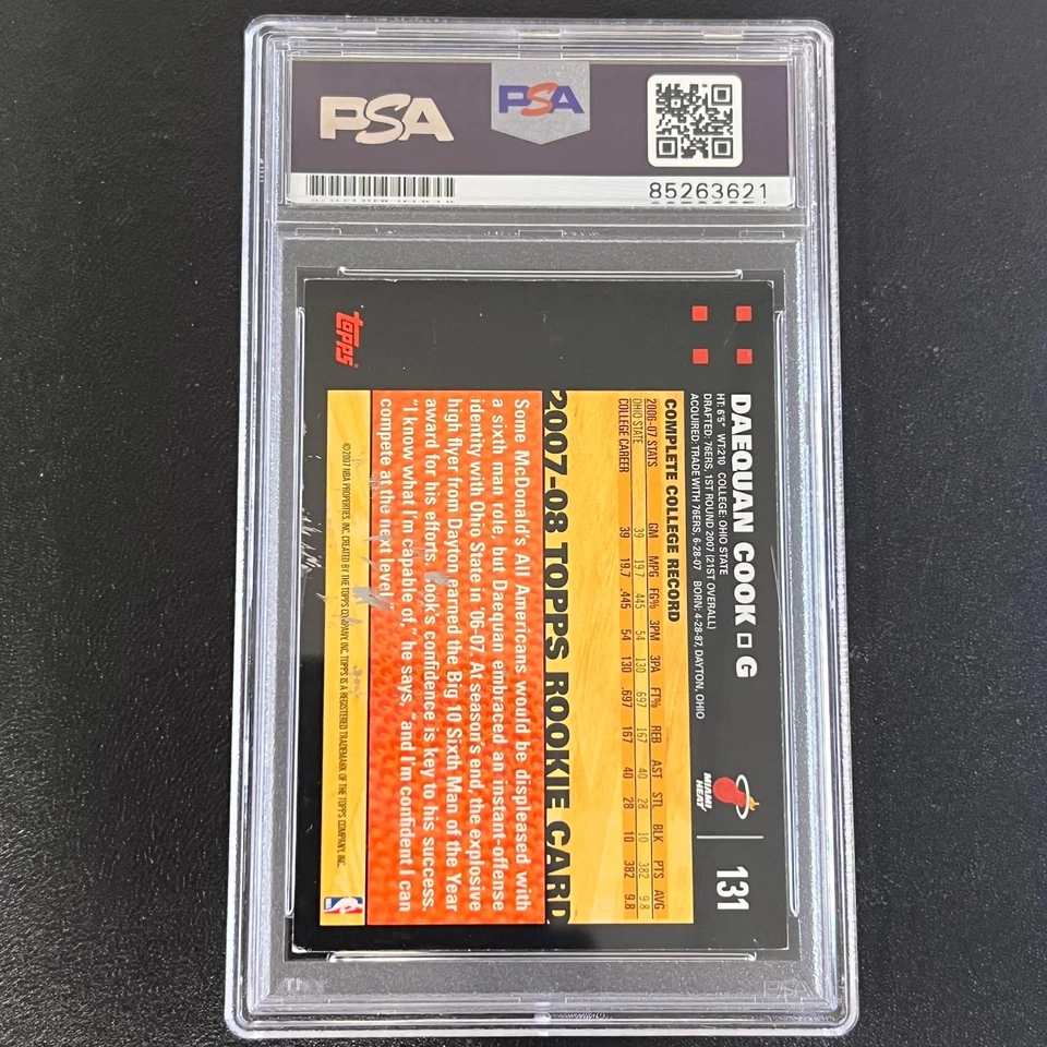 2007 Topps 50th Anniversary #131 Daequan Cook PSA Auto Heat - Image 2 of 2