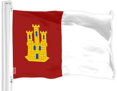 G128 Spain Castile La Mancha Flag 3x5 Ft LiteWeave Pro Printed 150D Polyester