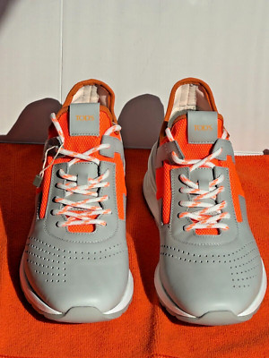 $895.00 Tod's  Men's Knit Tech Fabric & Leather Sneakers Size 10US/43EU
