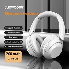 Wireless Bluetooth Headsets Noise Reduction HIFI Stereo Earphone TF Card/AUX