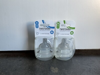 Twistshake Anti Colic Teat 2+ m /6+m BPA Free 2 Packs, 4 Nipples In Total New
