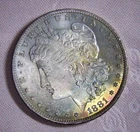 1881-O Morgan Silver Dollar, Rainbow Toning