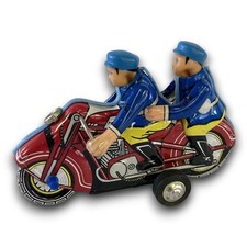 B00177 Retro Chinese Tin Toy 2-Seater Motorcycle Police Mf-162 Vintage JPN Limit