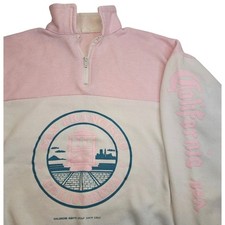 VTG 80's San Francisco California 1/4 Zip Pullover Sweatshirt Women's L Preppy