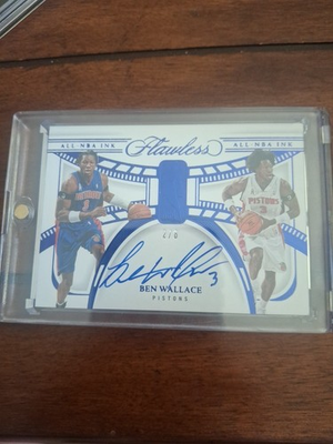 #ad 2023 24 Panini Flawless All Nba Ink Ben Wallace #ALL BEN Blue 8 AU $300.00