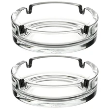 Glass Ashtrays, Modern Decorative 2-Pack for Home & Outdoor Use