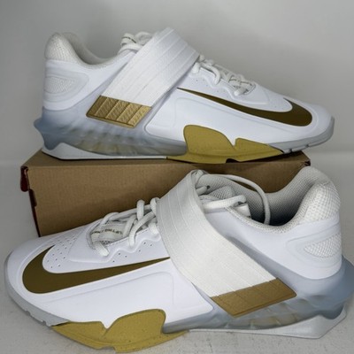 Nike Savaleos White Metallic Gold Weightlifting Shoes Men's Sizes CV5708-101 NEW