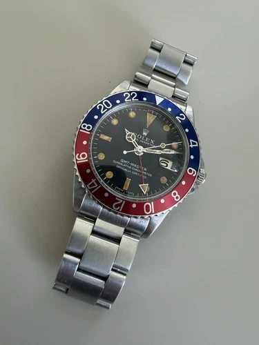 Rolex GMT-Master 1675 Pepsi Matte Black Dial Oyster Circa 1961