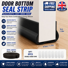 Door Draft Stopper Seal Strip Under Door Noise Wind Dust Blocker Flexible UK
